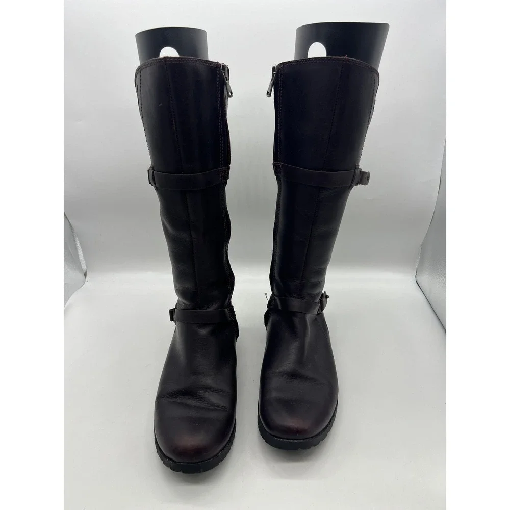 Gorpcore Teva‎ De La Vina Waterproof Leather Riding Boots 7 Brown Plum